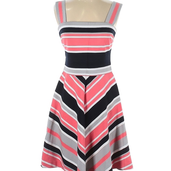 Banana Republic | Milly Collection Striped Summer Dress 4 Fit flare Straps Girly - Picture 2 of 14